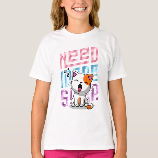 T-shirt Besoin de plus de sommeil | Funny Cat expression d (Devant)