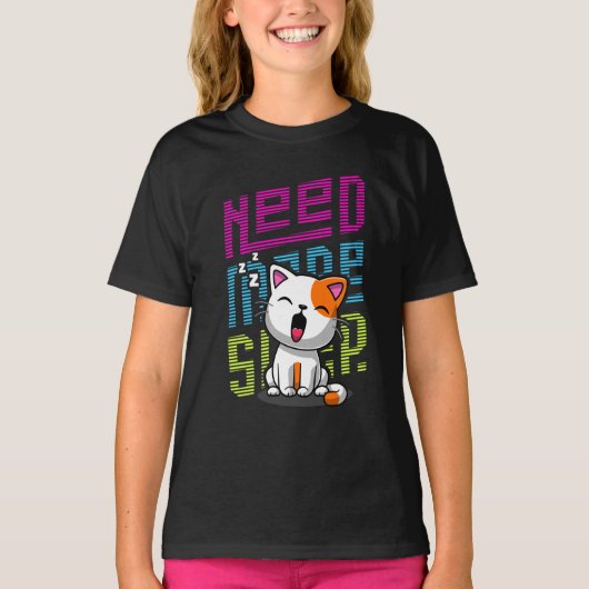 T-shirt Besoin de plus de sommeil | Funny Cat expression d (Devant)