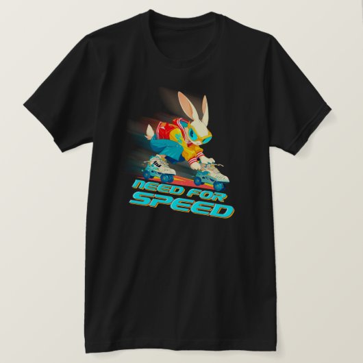 T-shirt Besoin de vitesse - Roller Skating Rabbit (Design devant)