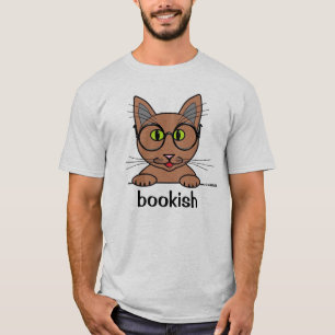T-shirt Bespectacé de livres Kitty Funny