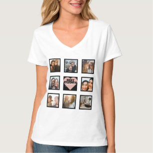 T-shirt BEST AMIS Photo Collage Rose Gold Heart
