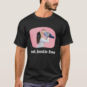 T-shirt Best Auntie Ever BAE télécharger votre photo horiz