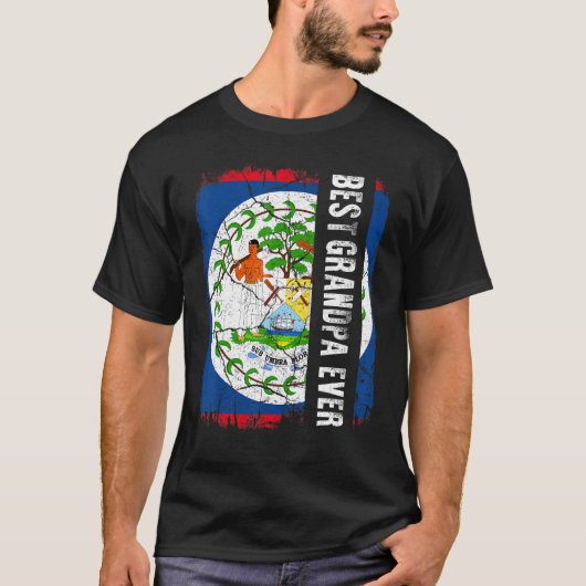 T-shirt Best Belizean Grandpa Ever Belize Flag Father's Da (Devant)