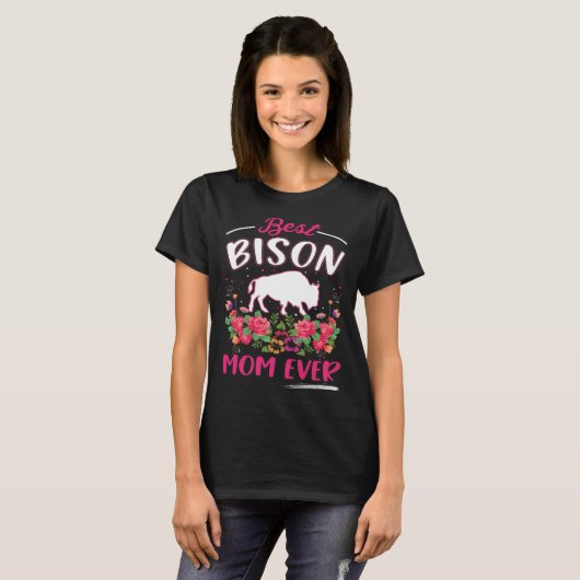 T-shirt Best Bison Mom Ever Buffalo 1 (Devant entier)