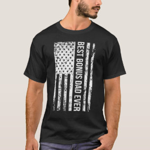 T-shirt Best Bonus Papa Ever For Stepdad American Flag