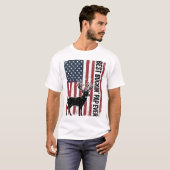 T-shirt Best Buckin Pap Ever Deer Flag Vintage Vector_1 (Devant entier)