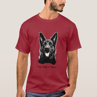T-shirt Best Buddy German Shepard B&W Silohuette