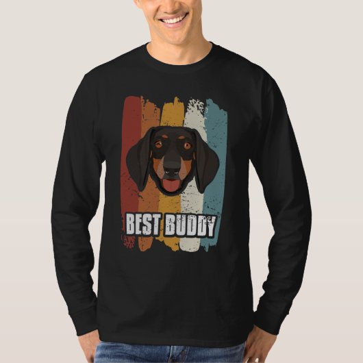 T-shirt Best Buddy, Smiling Dachshund (Devant)
