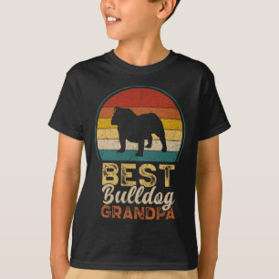 T-shirt Best Bulldog Grand-pa Retro Sunset Vintage