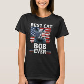T-shirt Best Cat Bob Ever American Flag Patriotic 4th Of J (Devant)
