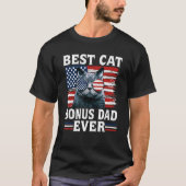 T-shirt Best Cat Bonus Dad Ever American Flag Patriotic 4t (Devant)