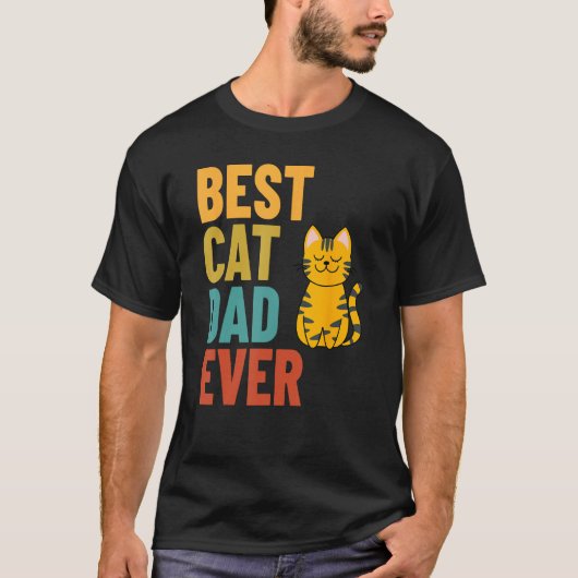 T-shirt Best Cat Dad Ever (Devant)