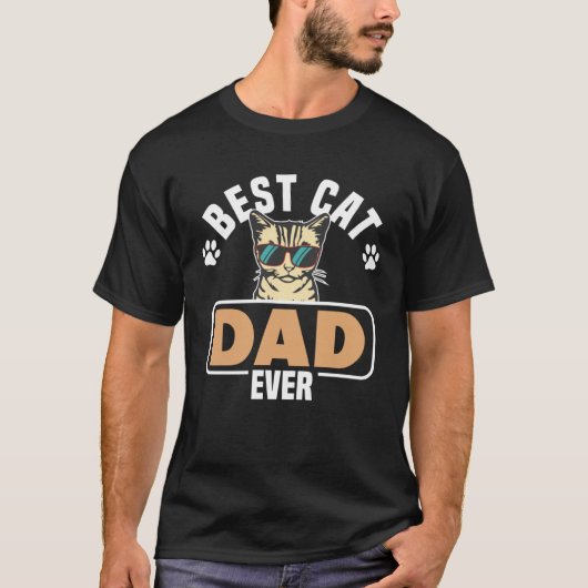 T-shirt Best Cat Dad ever (Devant)