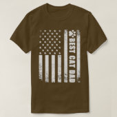 T-shirt Best Cat Dad Ever American Flag Camo  For Fathers  (Design devant)
