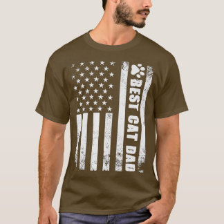 T-shirt Best Cat Dad Ever American Flag Camo For Fathers
