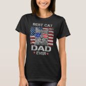 T-shirt Best Cat Dad Ever American Flag Patriotic 4th of J (Devant)
