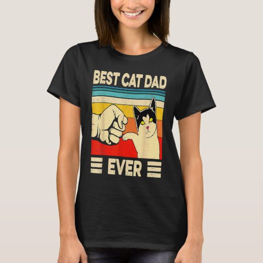 T-shirt Best Cat Dad Ever Cat Daddy Father Day (Devant)