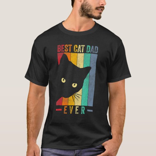 T-shirt Best Cat Dad Ever  Cat Daddy Paw Fist Bump Meow Vi (Devant)
