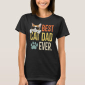 T-shirt Best Cat Dad Ever  Retro Cat  Fathers Day (Devant)