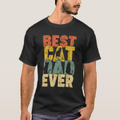 T-shirt Best Cat Dad Ever  Retro Dad Cat (Devant)