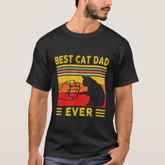 T-shirt Best Cat Dad Ever tee Funny Cat Daddy Father's Day (Devant)