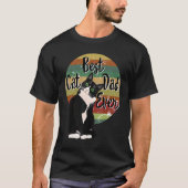 T-shirt Best Cat Dad Ever Tuxedo Father's Day  Retro (Devant)