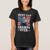 T-shirt Best Cat Grampy Ever American Flag Patriotic 4th O (Devant)