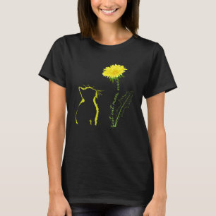 T-shirt Best Cat Maman Ever Flower Cat Maman Dandelion Mot