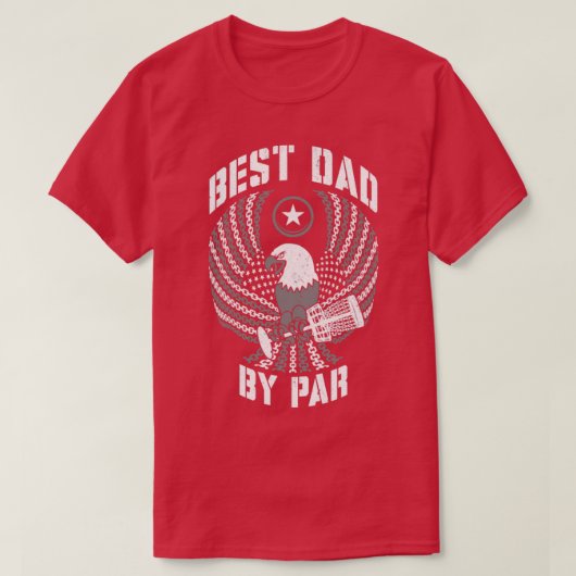 T-shirt Best Dad By Par Disc Golf Fête des pères USA Drape (Design devant)