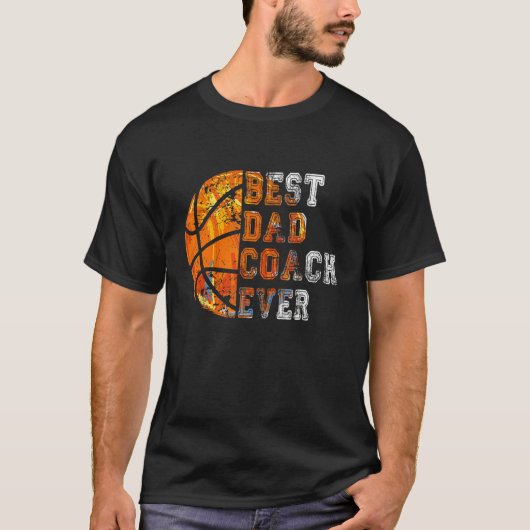 T-shirt Best Dad Coach Ever Father's Day Basketball   For  (Devant)