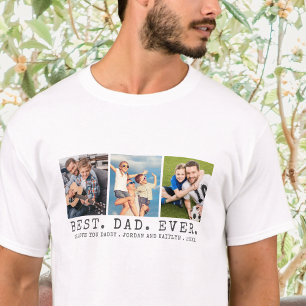 T-shirt BEST DAD EVER 3 Photos Personnalisées