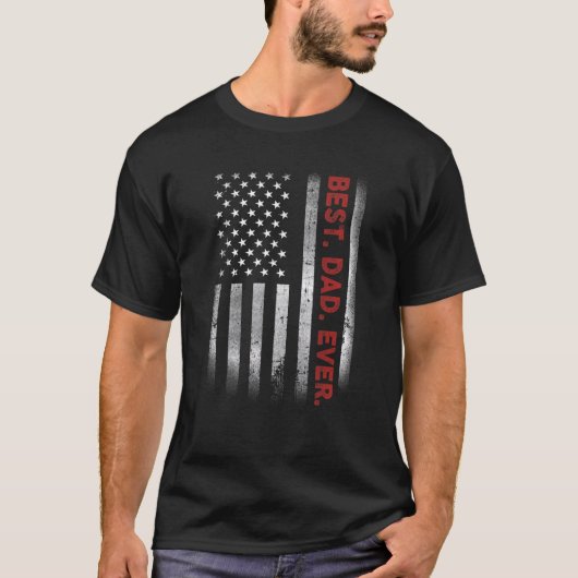 T-shirt Best Dad Ever With US American Flag For Father's D (Devant)