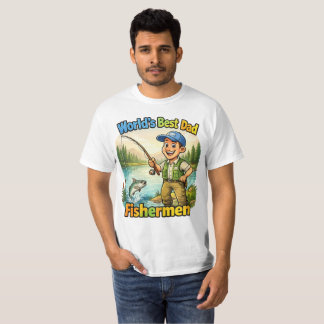 T-shirt Best Dad Fisherman by the Lake Funny Gift Idea