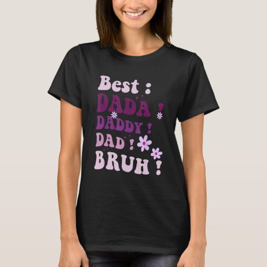 T-shirt Best Dada Papa Papa Papa Bruh Fête des pères Viole (Devant)