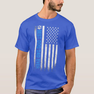 T-shirt Best Dog Dad Ever American Flag Father's Day Gift