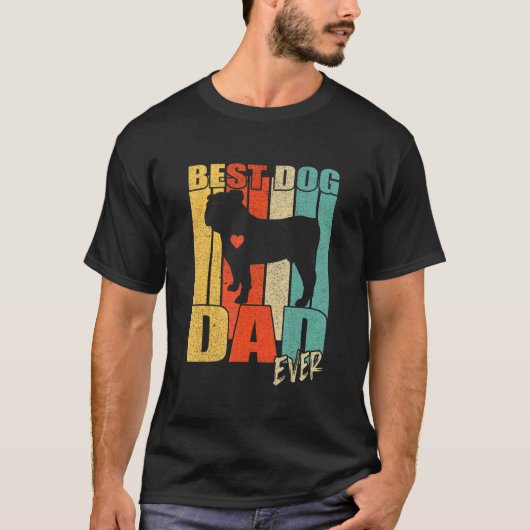 T-shirt Best Dog Dad Ever English Bulldog Fathers Day Vint (Devant)