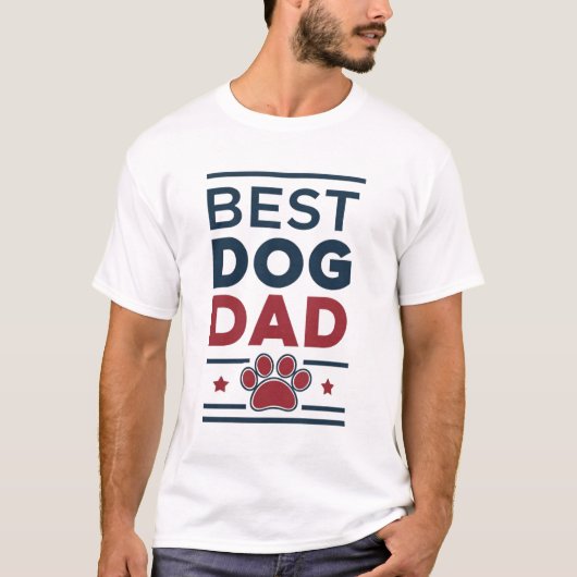 T-shirt Best Dog Dad – Minimalist Dog Paw Tribut (Devant)