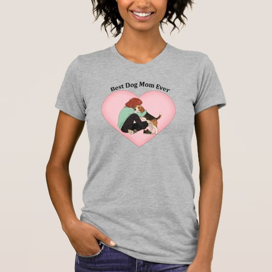 T-shirt Best Dog Mom Ever Beagle (Devant)