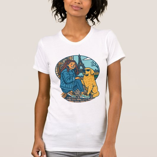 T-shirt Best Dog Mom Ever in Paris (Devant)