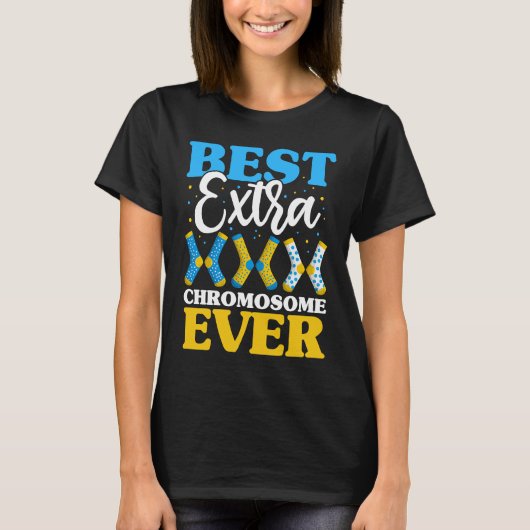T-shirt Best Extra Chromosome Ever  Down Syndrome Kids Soc (Devant)
