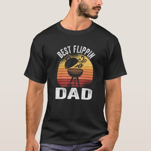 T-shirt Best Flippin Dad Barbecue Smoking Meat BBQ Grill G (Devant)