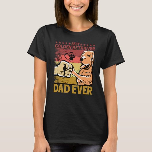 T-shirt Best Golden Retriever Dad Ever Dog Saying 1 (Devant)