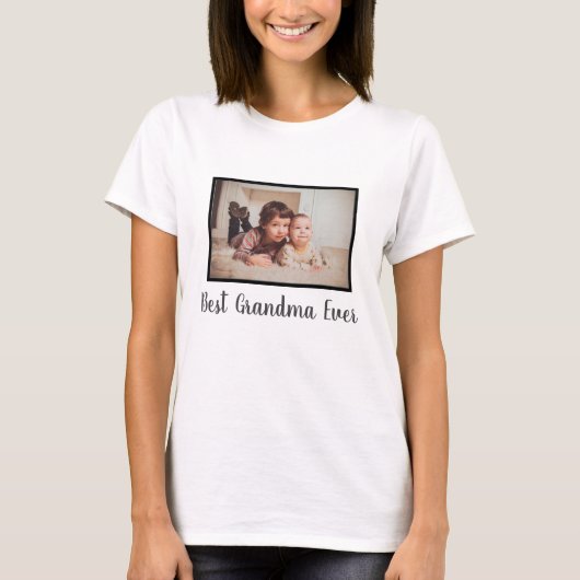 T-shirt Best grandma ever family custom photo white (Devant)