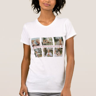 T-shirt Best Grandma Ever Photo Collage – Gift with Hearts