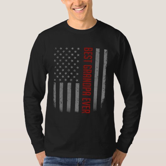 T-shirt Best Grandpa Ever American Flag   For Father s day (Devant)
