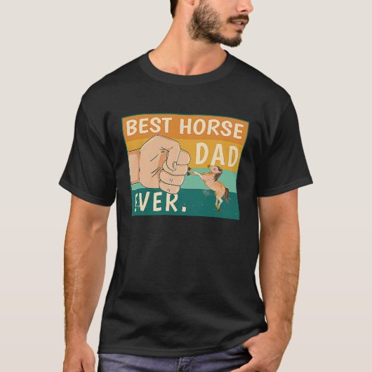 T-shirt Best Horse Dad Ever Riding Stalion  Ranch Father´s (Devant)