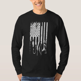 T-shirt Best Hunting Fishing Gear Usa Flag