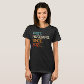 T-shirt Best Husband Since 2021 2nd Wedding Anniversary Fo (Devant entier)