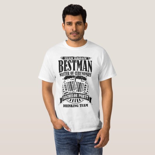 T-shirt Best Man Master of Ceremonals Groom Bachelor Party (Devant entier)