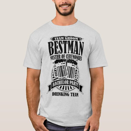 T-shirt Best Man Master of Ceremonals Groom Bachelor Party (Devant)